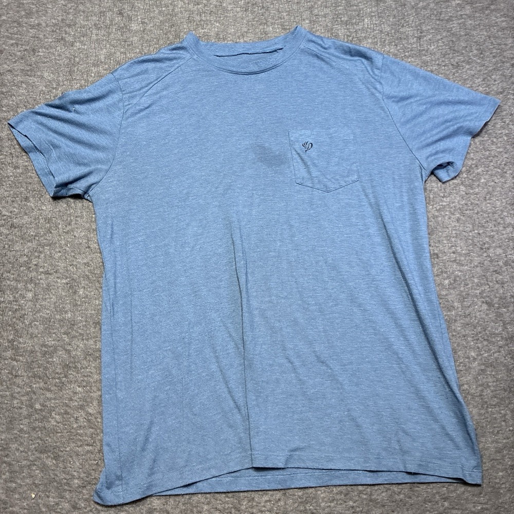 Duck Camp Premium Outdoor Goods T-Shirt Pocket Tee Blue Bamboo Mens Large Travel